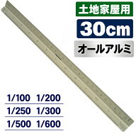 三角スケール 30cm オールアルミ 1/100 1/200 1/250 1/300 1/500 1/600 土地家屋調査士用三角スケール 土…