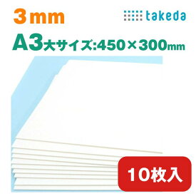 3mm A3大【約450×300mm】10枚入り ホワイト スチレンボード 両面紙貼り takeda ( カッター可 着色可 板材 発砲スチロール パネル ボード 発泡ボード 建築 模型 モケイ 壁 屋根 ペーパークラフト 工作 POP ポップ デザインワーク ウエルカムボード コスプレ 最短営業日発送