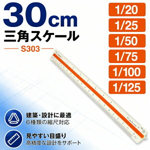 takeda �O�p�X�P�[�� �G���[�g 30cm�yS303�z1/20 1/25 1/50 1/75 1/100 1/125 30cm ABS������ �\�t�g�P�[�X�t�� JIS�K�i�Ή� ( �T���X�P ���񂷂� �X�P�[�� ��K �O�p JIS ���� �k�� �j���[�^�C�v ���} ���}�p�i 