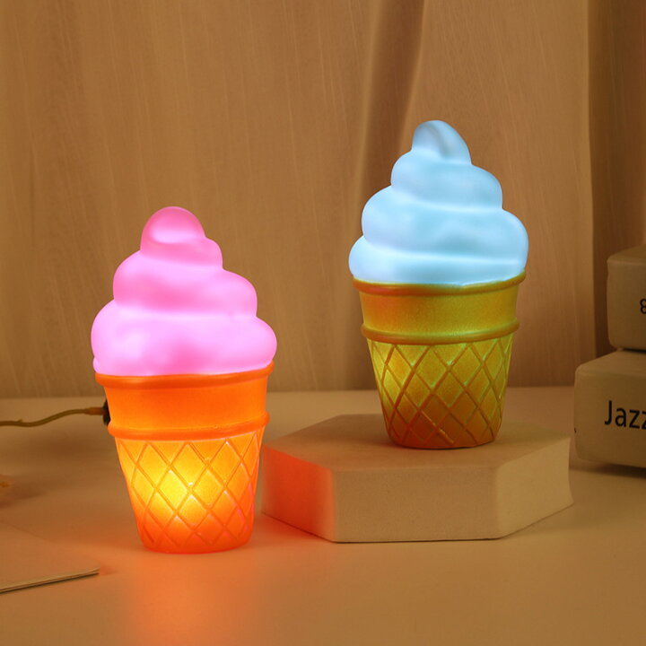 楽天市場】ナイトライト デスクライト LED ランプ ソフトクリーム型  