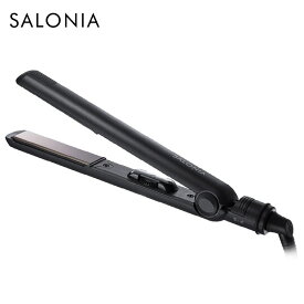 サロニア SALONIA ストレートヘアアイロン 24mm ブラック SL-004S【SL004S ストレートアイロン ヘアケア サロン帰り 自宅 レア髪 MAX230℃ 海外対応 マイナスイオン アイロン プレゼント ギフト】