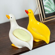 ソープディッシュ 陶器 アヒル 水切り おしゃれ 石鹸置き 石けん置き ソープトレイ かわいい 北欧 韓国 …