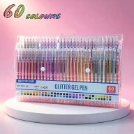ラメペン キラキラペン 60色セット ゲルインク ボールペン 水性 カラーペン 塗り絵 手帳 DIY 子供用 中学…
