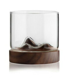 多重 新しいウイスキーガラス グラス コップ お酒 小さなガラス 和風山木製 ボトムワイングラス オリジナリティ クリエイティブ 肥厚ガラス クルミ