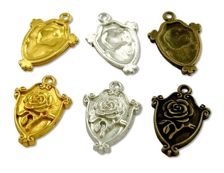 楽天市場】金属チャーム 薔薇 G 23*15.5mm 厚2.8mm 10個入 バラ 花 