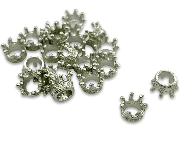 楽天市場】金属チャーム 王冠 E 20個入 立体 直径10mm 高6.5mm 内径 