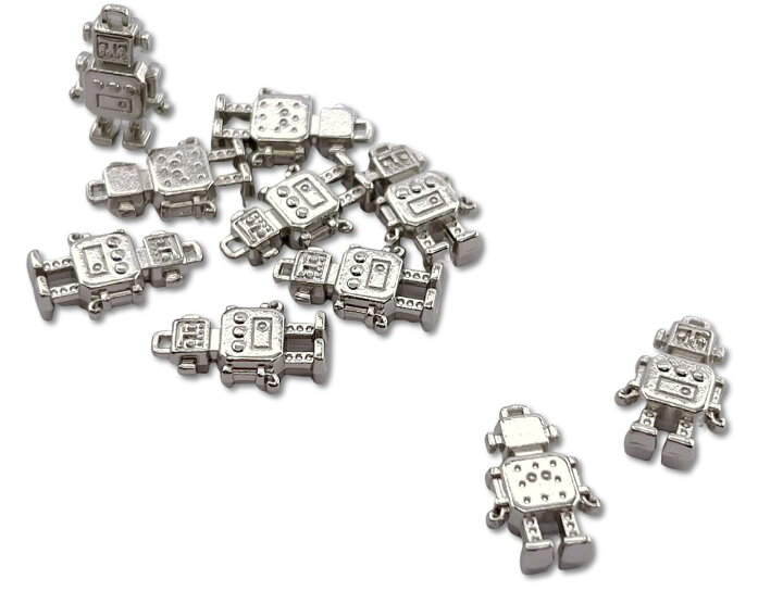 楽天市場】金属チャーム ロボット A 立体 18*12mm 厚5mm 10個 