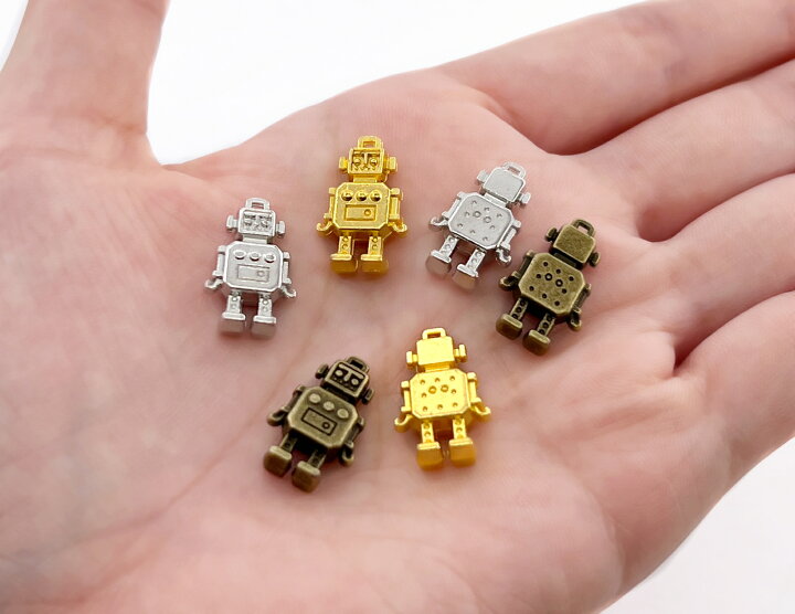 楽天市場】金属チャーム ロボット A 立体 18*12mm 厚5mm 10個 