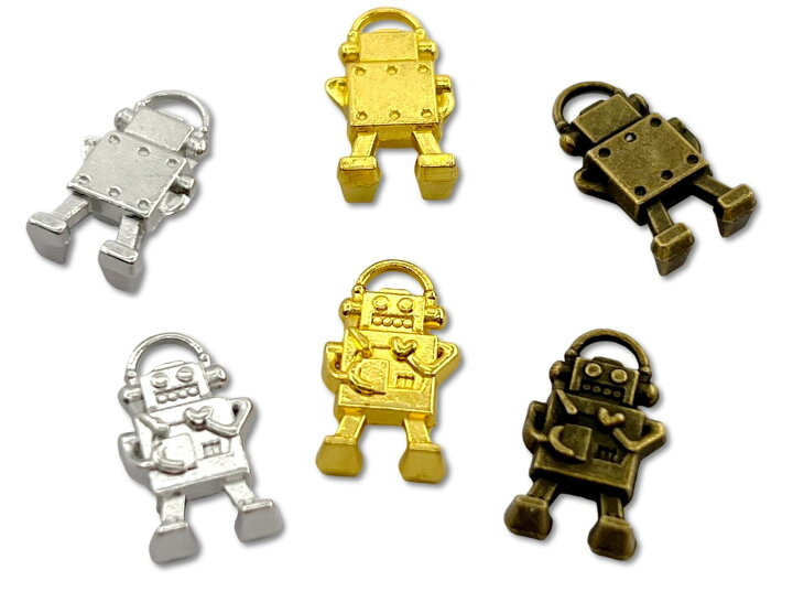 楽天市場】金属チャーム ロボット B 立体 10個入り 17*10mm 厚3.5 