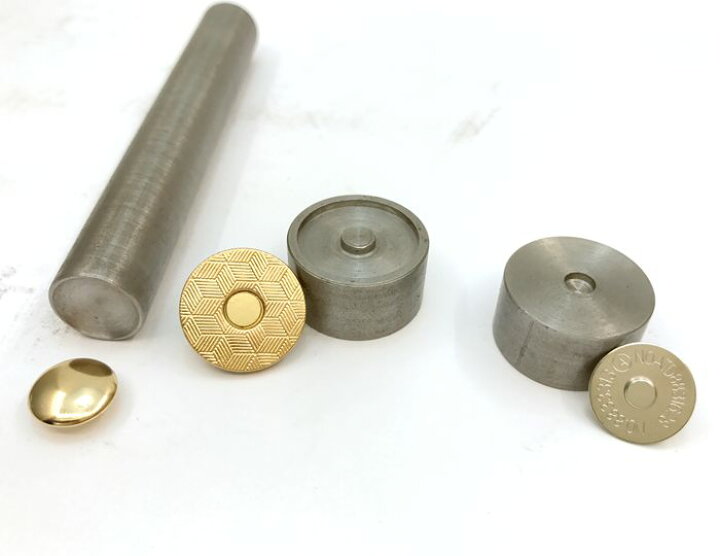 楽天市場 両面カシメ式 マグネットホック 専用 打棒と打台セット 選べる ホックの直径１４mm １８mm用 厚型 薄型共用 お取り付けに 鋼製 S45c 工具 打ち棒 打ち台 D7 パーツ ビーズ 手芸素材