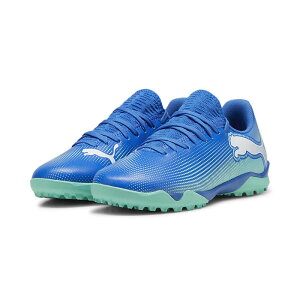 �v�[�} FUTURE 7 PLAY TT +MID JR PUMA �t���[�`���[ �v���C �W���j�A �g���[�j���O�V���[�Y �^�[�t �g���V���[ �q�� Bluemazing-PUMA White (107953-01)
