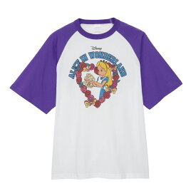 【ポイント10倍★1/9-1/16お買い物マラソン】[公式] Disney ディズニー NOSTALGICA ふしぎの国のアリス パープル Tシャツ Lサイズ DS6872N スモール・プラネット ノスタルジカ アリス Alice in Wonderland ラグランスリーブ