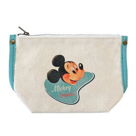 【ディズニーファン掲載商品】【ポイント10倍★1/9-1/16お買い物マラソン】[公式] Disney ディズニー American Paradise アメリカンパラダイス ミッキーマウス バッジ ミニポーチ DS5809A 50s 60s ヴィンテージ感 アメリカ アメリカンレトロ ミッキー ミニー
