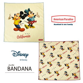 【ポイント10倍★1/9-1/16お買い物マラソン】[公式] Disney ディズニー American Paradise アメリカンパラダイス ミッキーマウス ミニーマウス ポーズ パターン バンダナ DS6981A_DS6982A スモール・プラネット 50s 60s ヴィンテージ感 アメリカンレトロ