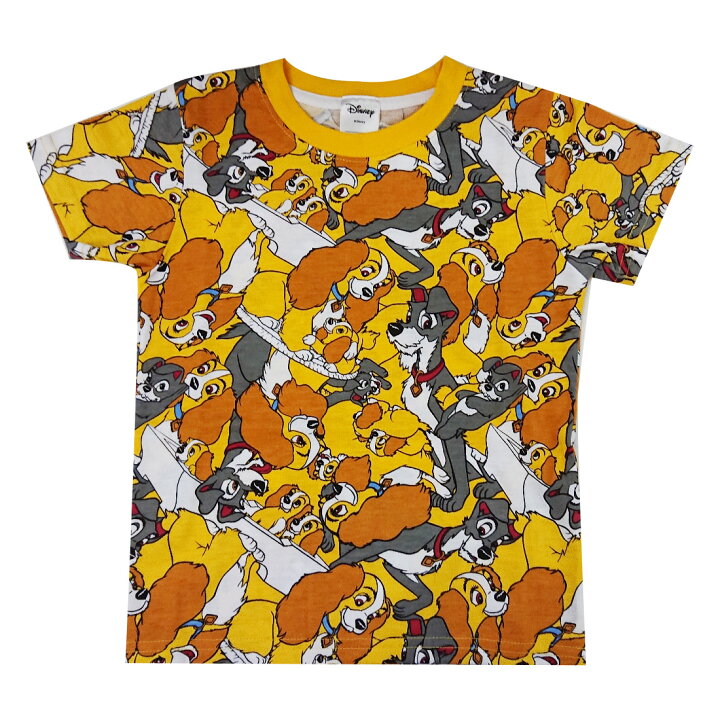 楽天市場 Sale 30 Off Disney ディズニー わんわん物語 ぎっしり 総柄 Tシャツ キッズ スモール プラネット Kiitos 楽天市場店