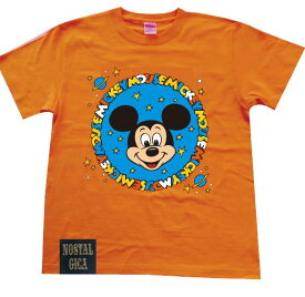[公式] Disney ディズニー NOSTALGICA ノスタルジカ Tシャツ ミッキーフェイスORANGE AWDS6064N AWDS6065N スモール・プラネット