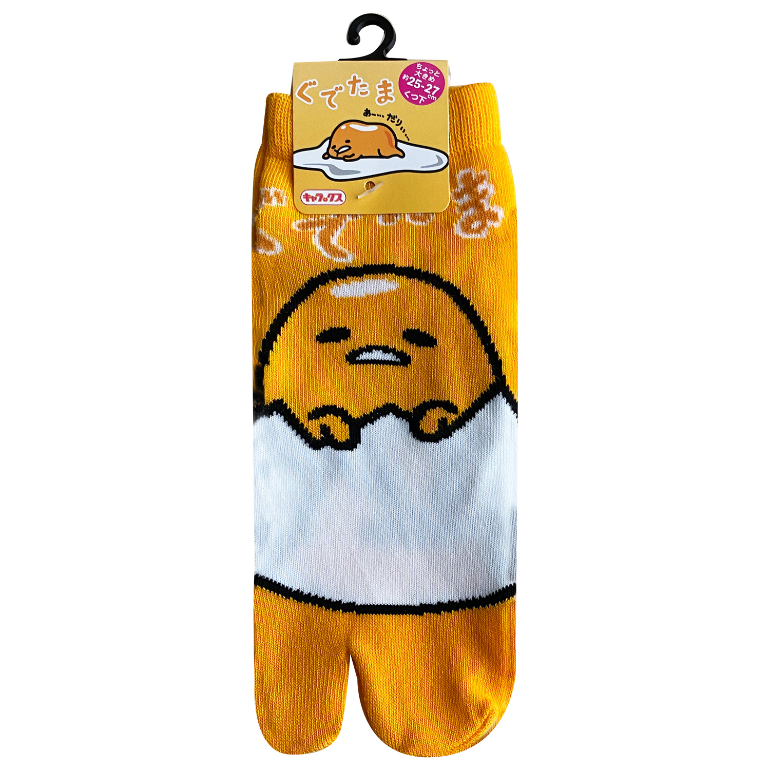 Sanrio 格安店 サンリオキャラクターズ ぐでたま ロゴ アップ ブランド品 足袋ソックス ラージサイズ SRSOC1798S 25～27cm