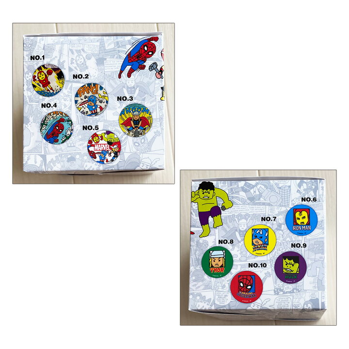 楽天市場 Marvel マーベル ヒーローズ イラストシリーズ ランダム缶バッジコレクション Box 全10種入 Kiitos 楽天市場店