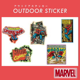 [公式] MARVEL マーベル ロゴ＆キャラ スパイダー コミック カバー スパイダーマン ソー コミック アウトドアステッカー キャラクターステッカー シール SP1758_SP1762 スモール・プラネット 耐水 耐候性 スパイダーマンの日