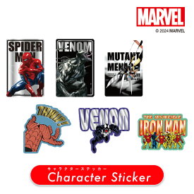 [公式] MARVEL マーベル スパイダーマン ヴェノム ウルヴァリン アイアンマン コミック リアル 光沢 シルバー 映画 コミコン キャラクターステッカー SP2998_SP3003 スモール・プラネット