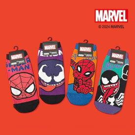 12/13〜15★超ポイントバック祭 [公式] MARVEL マーベル スパイディ ヴェノム 顔 ポーズ レディースソックス 靴下 23〜25cm SP3246J_SP3249Jスモール・プラネット レッド オレンジ ブルー グリーン 人気 spiderman venom スパイダーマンの日