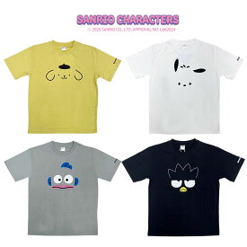[公式] Sanrio サンリオキャラクターズ プリント 半袖 Tシャツ イエロー オフホワイト サックス ブラック Mサイズ Lサイズ RTSAMY17_RTSAMY24 スモール・プラネット ポムポムプリン ポチャッコ ハンギョドン バッドばつ丸