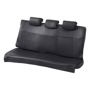 軽自動車〜コンパクトカー後席用ソフトレザーシートカバー 『グランドレザー』カラー:ブラック (枕カバー3枚付)