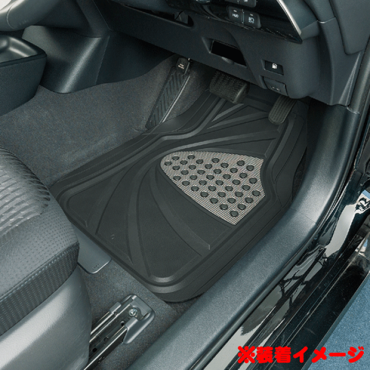 軽自動車 普通車 ミニバン 1box等 2枚セット バリュー フロアーマット 前席用 助手席用 汎用 運転席用 運転席用ヒールパッド付 黒 90 以上節約 1box等