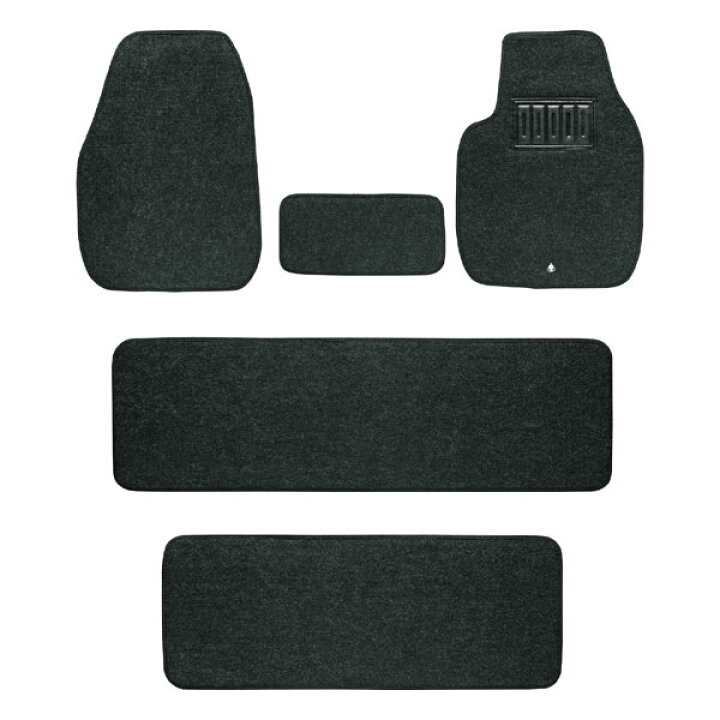 軽自動車 普通車 ミニバン 1box等 2枚セット バリュー フロアマット フロント用 助手席用 汎用 運転席用 運転席用ヒールパッド付 黒色 81 以上節約 1box等