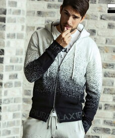 1PIU1UGUALE3 RELAX ウノピゥウノウグァーレトレ リラックス グラデーションニットジップパーカー フーディー セットアップ対応 メンズ おしゃれ かっこいい ブランド ウェア ウノピュウ ウノピュー ウノピゥ 1piu1