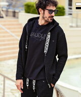 1PIU1UGUALE3 RELAX ウノピゥウノウグァーレトレ リラックス スピンドルロゴワッフルパーカー セットアッ…