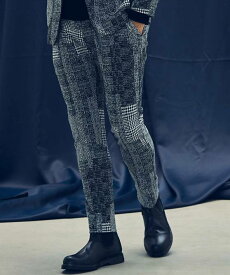 1PIU1UGUALE3 RELAX ウノピゥウノウグァーレトレ リラックス ハウンドトゥース ジャガード スラックス メンズ おしゃれ かっこいい ブランド ウェア ウノピュウ ウノピュー ウノピゥ 1piu1