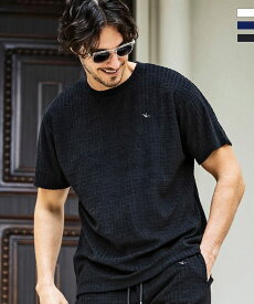 1PIU1UGUALE3 RELAX ウノピゥウノウグァーレトレ リラックス ブロックパイル半袖Tシャツ セットアップ対応 メンズ おしゃれ かっこいい ブランド ウェア ウノピュウ ウノピュー