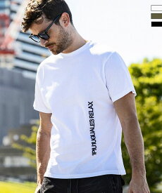 1PIU1UGUALE3 RELAX ウノピゥウノウグァーレトレ リラックス バーチカルエンブロイディー半袖Tシャツ メンズ おしゃれ かっこいい ブランド ウェア ウノピュウ ウノピュー