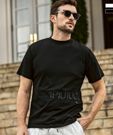 1PIU1UGUALE3 RELAX ウノピゥウノウグァーレトレ リラックス ハンドライクエンボスロゴ半袖Tシャツ メンズ おしゃれ かっこいい ブランド ウェア ウノピュウ ウノピュー