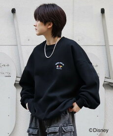 ILL'S イルズ ディズニーシリーズ ワンポイント刺繍 バックプリント ビッグシルエットプルオーバー クルースウェット ユニセックス おしゃれ かっこいい ブランド