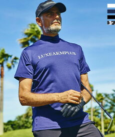 LUXEAKMPLUS リュクスエイケイエムプラス ベーシックロゴ モックネック 半袖 Tシャツ カットソー メンズ おしゃれ かっこいい ブランド ゴルフウェア スポーツウェア GOLF