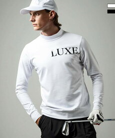 LUXEAKMPLUS リュクスエイケイエムプラス ゴルフ 光沢ロゴモックネックTシャツ カットソー メンズ おしゃれ かっこいい ブランド ゴルフウェア スポーツウェア GOLF