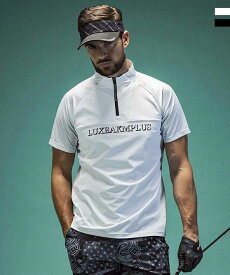 LUXEAKMPLUS リュクスエイケイエムプラス ゴルフ 配色ハーフジップ半袖モックネックTシャツ メンズ おしゃれ かっこいい ブランド ゴルフウェア スポーツウェア GOLF
