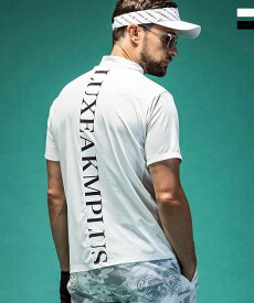 LUXEAKMPLUS リュクスエイケイエムプラス ゴルフ バックロゴ半袖モックネックTシャツ メンズ おしゃれ かっこいい ブランド ゴルフウェア スポーツウェア GOLF