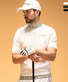 LUXEAKMPLUS リュクスエイケイエムプラス ゴルフ カラーロゴ半袖ニットTシャツ メンズ おしゃれ かっこいい ブランド ゴルフウェア スポーツウェア GOLF