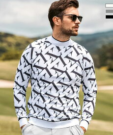 LUXEAKMPLUS リュクスエイケイエムプラス ゴルフ 総柄ロングTシャツ メンズ おしゃれ かっこいい ブランド ゴルフウェア スポーツウェア GOLF