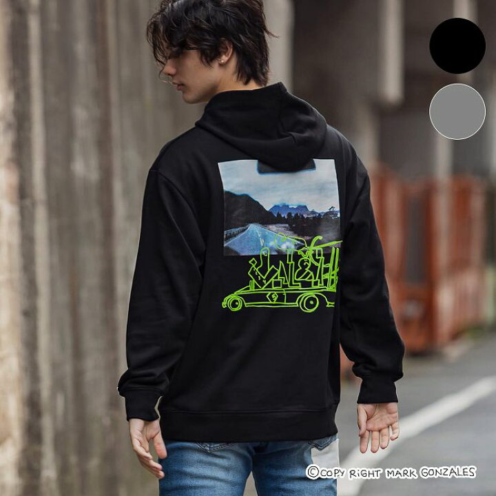 楽天市場 Mark Gonzales マーク ゴンザレス イラストプリント プルオーバー パーカー メンズ かっこいい おしゃれ ストリート ブランド Shiffon