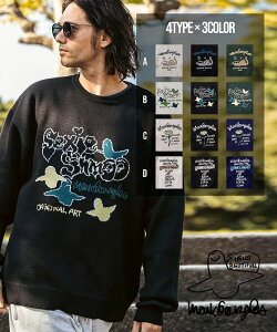 MARK GONZALES ARTWORK COLLECTION �}�[�N �S���U���X �t�����g�W���K�[�h�N���[�l�b�N�j�b�g 4type 3colors �����Y ������� ���������� �u�����h