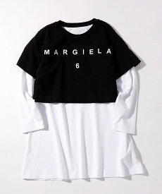 MM6 Maison Margiela エムエム6 メゾン マルジェラ ブランドロゴ長袖ワンピース 女の子 子供服 こども服 キッズ おしゃれ かっこいい かわいい ブランド
