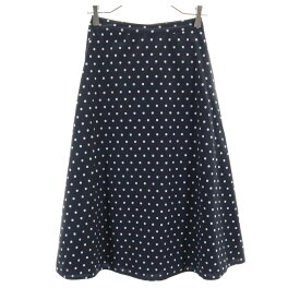 古着 Kate Spade ケイトスペード ドット柄 ロング丈 フレアスカート 0 黒系 レディース 【中古】