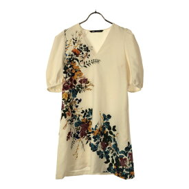 古着 ザラ ZARA 花柄 半袖 チュニック XS ホワイト ワンピース レディース 【中古】