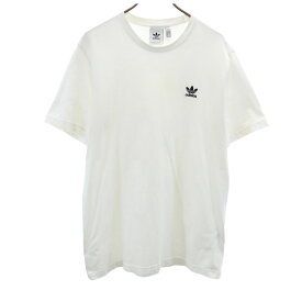 古着 adidas アディダス トレフォイルロゴ 半袖 Tシャツ XO ホワイト ビッグサイズ メンズ 【中古】 【PD】
