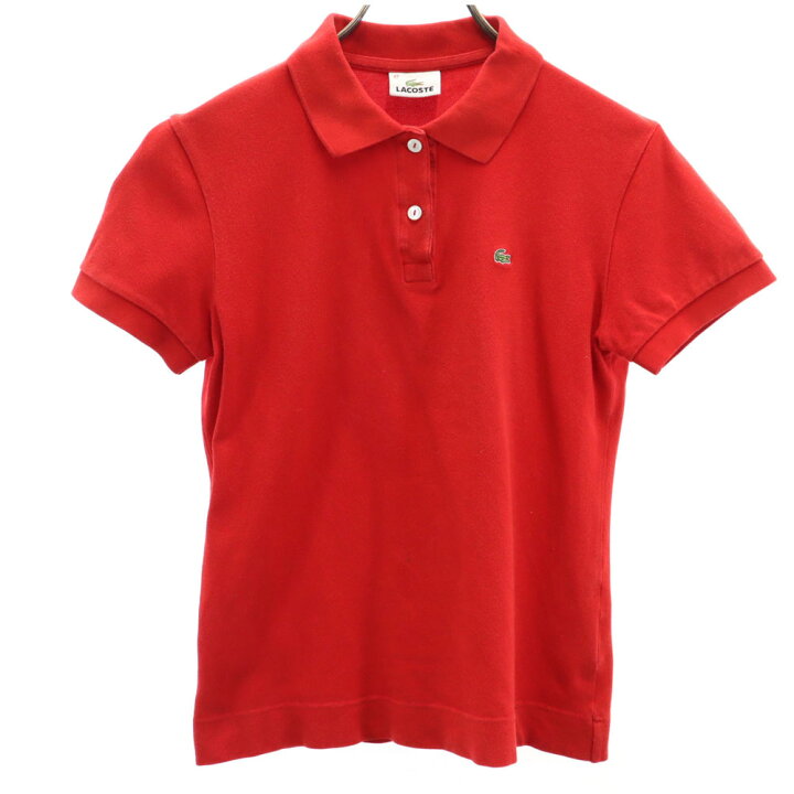 楽天市場】古着 LACOSTE ラコステ 半袖 ポロシャツ 42 レッド 鹿の子 