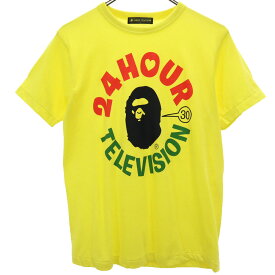 古着 24HOUR TELEVISION 24時間テレビ 30 日本製 プリント 半袖 Tシャツ S イエロー メンズ 【中古】